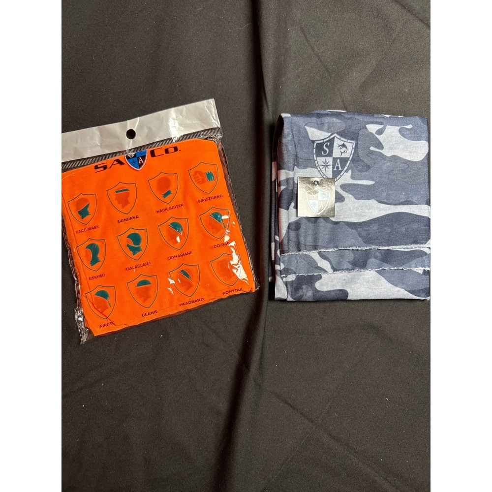 SA Co Face Shield 2 Pack Orange Camo Neck Gaiter Bandana Sun Protection Sticker